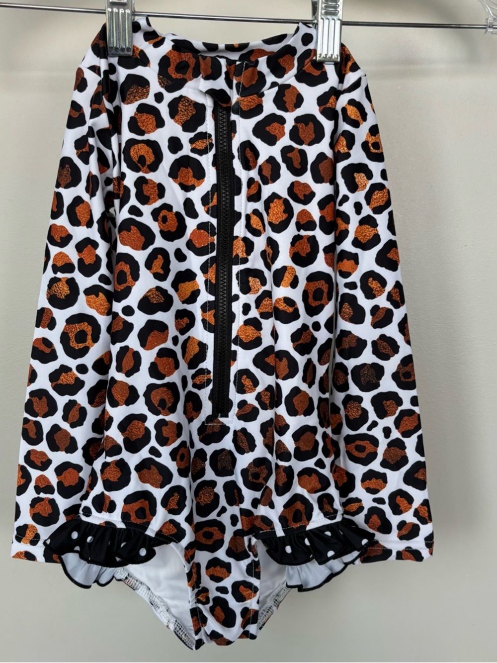 Oopsie Daisy Leopard Print Long Sleeve One Piece Swim Suit Size 3